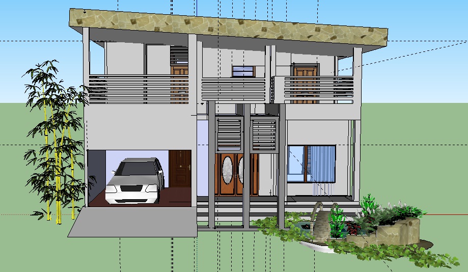  Desain  rumah  bertingkat menggunakan Google SketchUp  