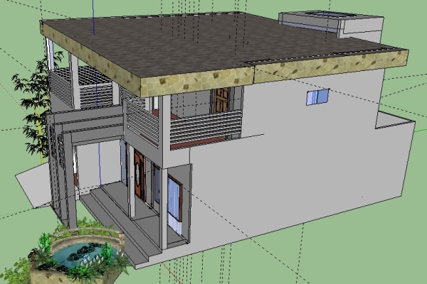 Desain rumah  bertingkat menggunakan Google SketchUp  